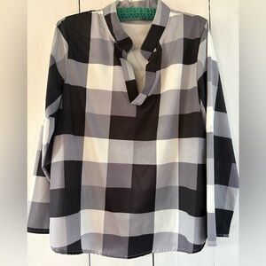 Black and White Checkered Blouse